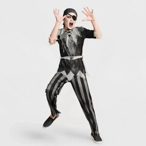 NWT Hyde & Eek! Boutique Kid's Pirate Halloween Costume M L Black White New